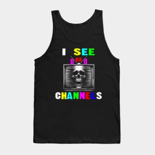 Macabre Vintage Screen TV Skull Tank Top